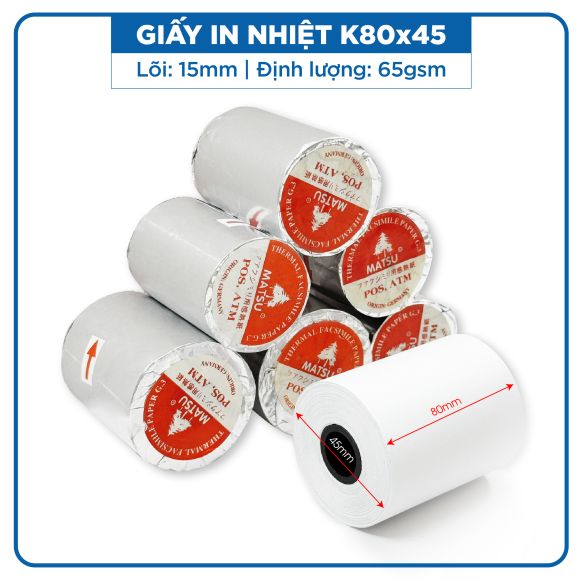 Giấy in nhiệt K80x45 - Giấy in hóa đơn