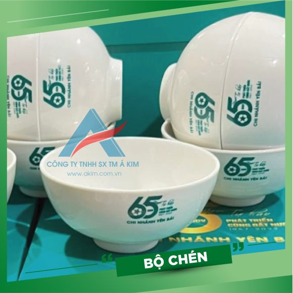 Bộ tô chén đĩa sứ tặng doanh nghiệp - Ngân hàng BIDV