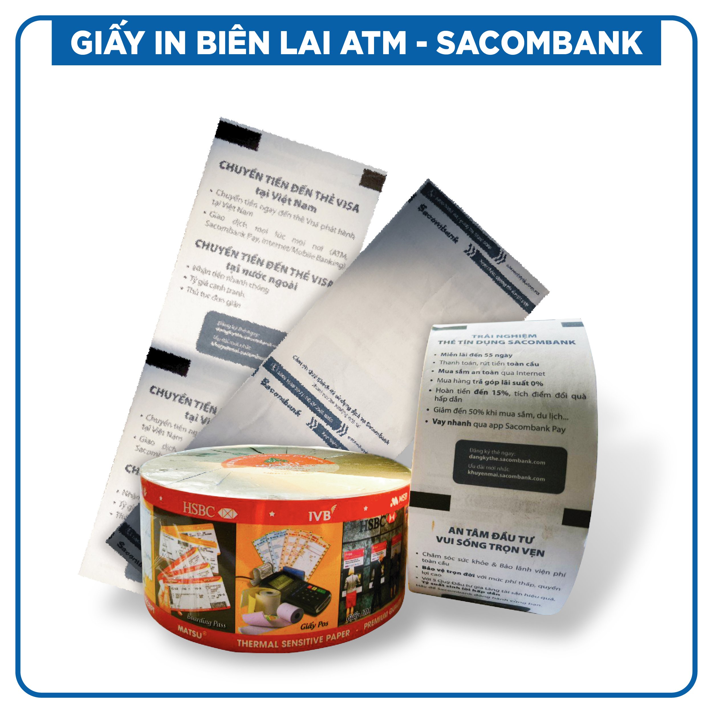 Giấy in biên lai ATM Sacombank