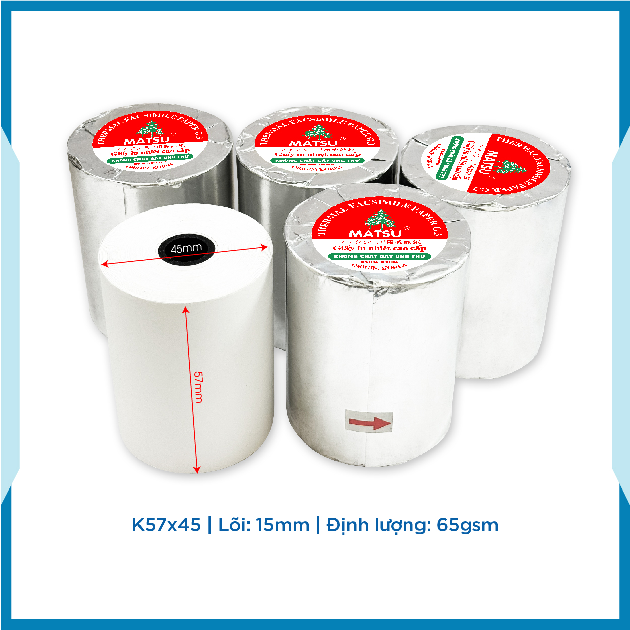 GIẤY IN NHIỆT K57x45 - GIẤY IN HÓA ĐƠN